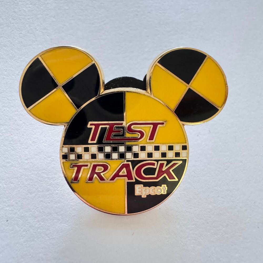 Disney Mickey Icon Test Track Epcot Racing Pin 2007 Yellow Black